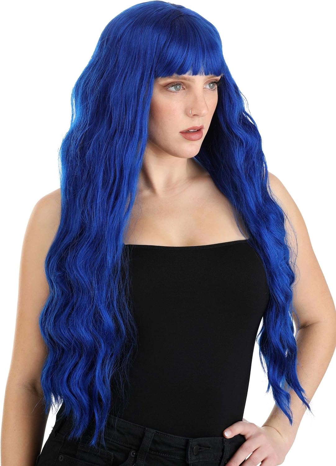 Fun Costumes Royal Blue Full Wavy Women's Wig Standard