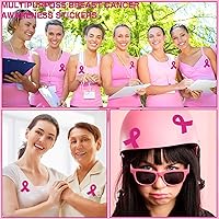 Vista 7 de Calcomanías de cinta rosa, 300 piezas de accesorios de concientización sobre el cáncer de mama, calcomanías para casco de fútbol para mujeres