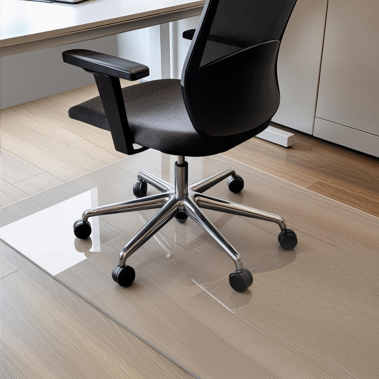 COSYLAND Protector de Suelo para Silla con Ruedas, Alfombra Transparente de Alta Claridad 100 x 120 cm - 01, Tapete de PVC Liso para Oficina, Parquet, Escritorio o Gaming, Antiarrayado y Duradero