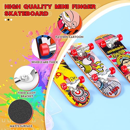 Miniatura 3 de Paquete de 5 mini patinetas para dedos con caja y accesorios de repuesto para adolescentes y adultos, movimiento de la punta de los dedos, juguetes