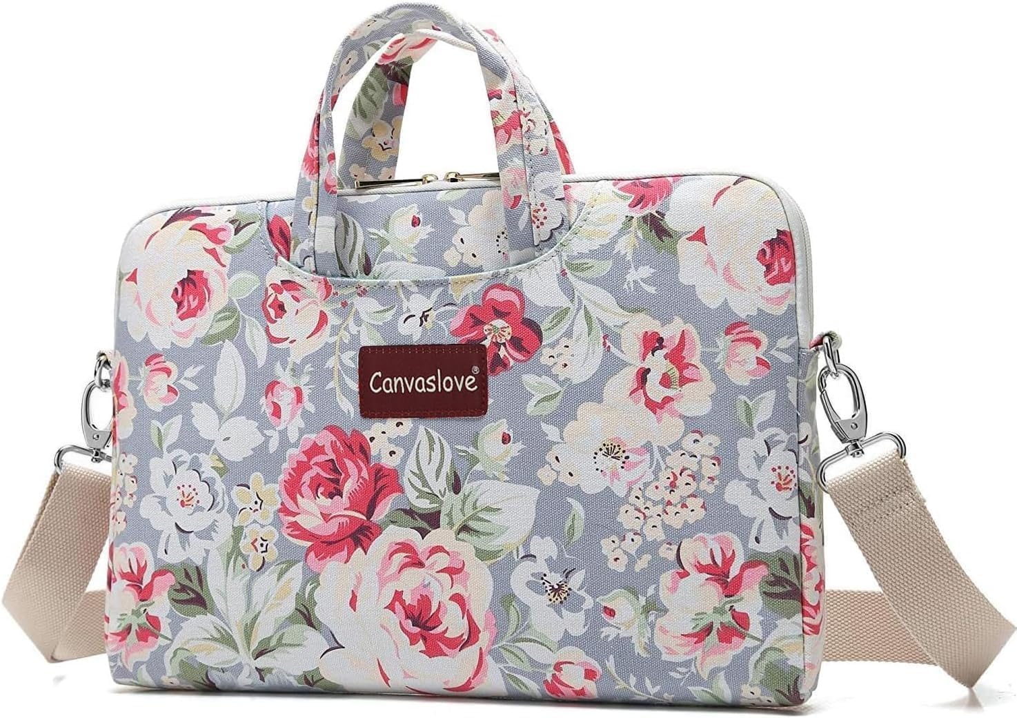 Laptop Shoulder Messenger Bag for MacBook Air 13 inch,MacBook 14 inch and 13.3 Inch-14 inch Laptop (Blue Rose)