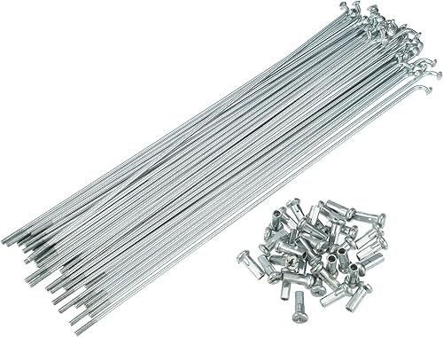 Miniatura 8 de X AUTOHAUX 36 unids 14G J Bend Bicicletas de acero Radios de ciclo con pezones de latón Radios de acero