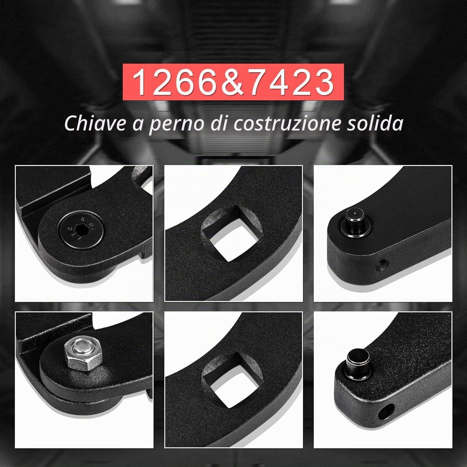 Set di 2 Chiavi Regolabili per Cilindro Idraulico 1266 7463, Attrezzo per Dado a Ghiandola Grande e Piccolo 1-6 Pollici, per Macchine Agricole e Cantieri