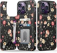 Vista 641 de LETO para iPhone 15 Pro Funda tipo cartera - Tapa tipo folio con patada - Diseños de moda - Tarjetero - Funda protectora para mujeres y niñas - 6.1