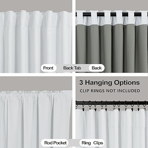 Miniatura 4 de KOUFALL - Cortinas opacas con textura de lino con ligeras y que bloquean el calor, para dormitorio o sala de estar, juego de 2 paneles, 84 pulgadas