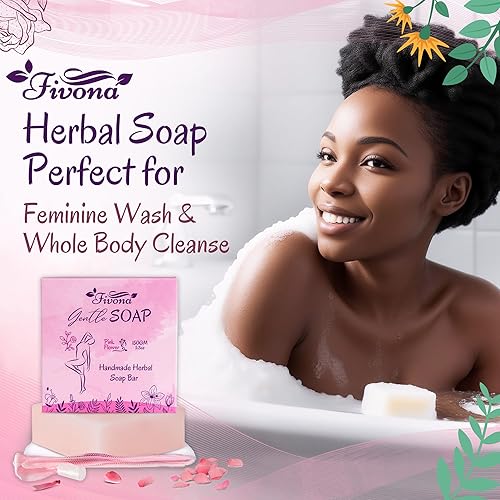 Miniatura 6 de FIVONA Juego 2 en 1 de aceite Yoni con barra de jabón Yoni, aceite vaginal natural equilibrado con pH femenino, 1.0 fl oz con jabón de hierbas