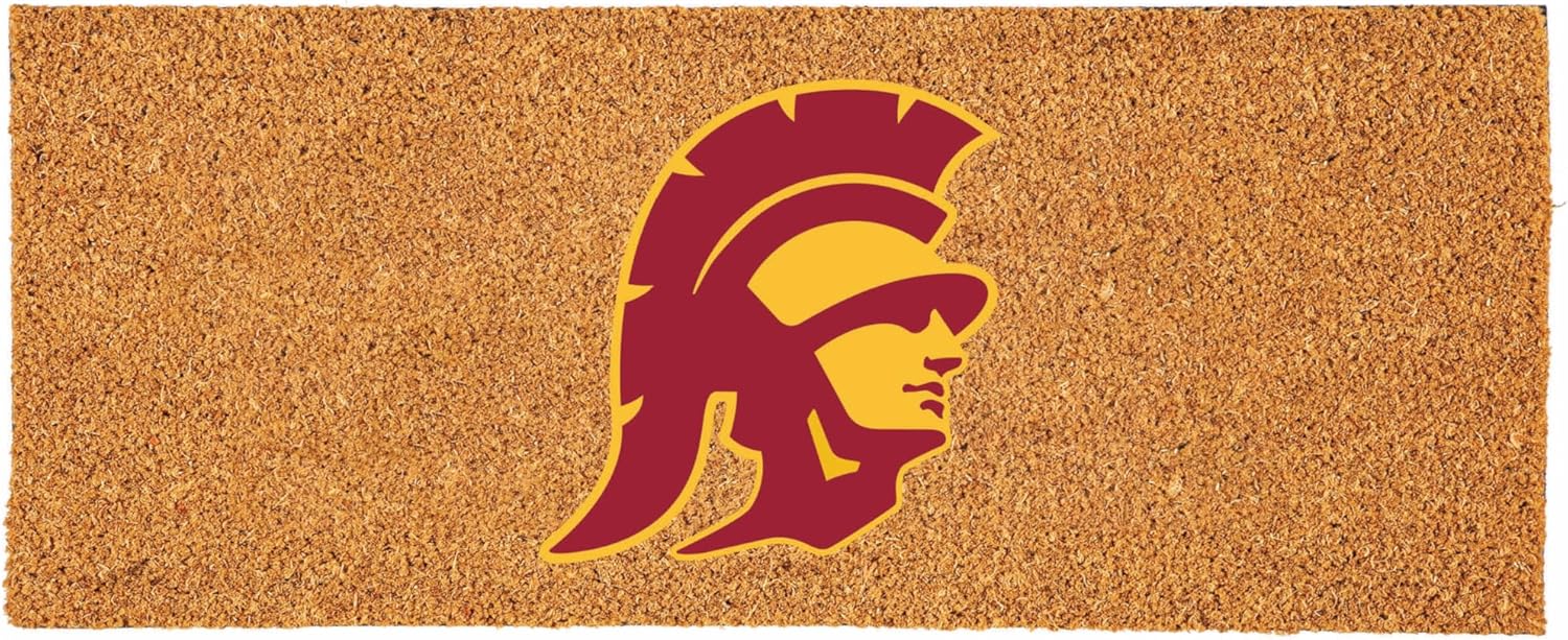 Team Sports America NCAA University of Southern California Coir Doormat 60"x24", Officially Licensed Team Logo, Extra Large Front Door Mat, Non-Slip Welcome Mat for Double Doors Porch Patio