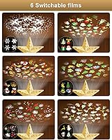 Vista 44 de Decoración para árbol de Navidad iluminada con 6 patrones proyectados, estrella de Navidad con luces giratorias LED integradas, proyector