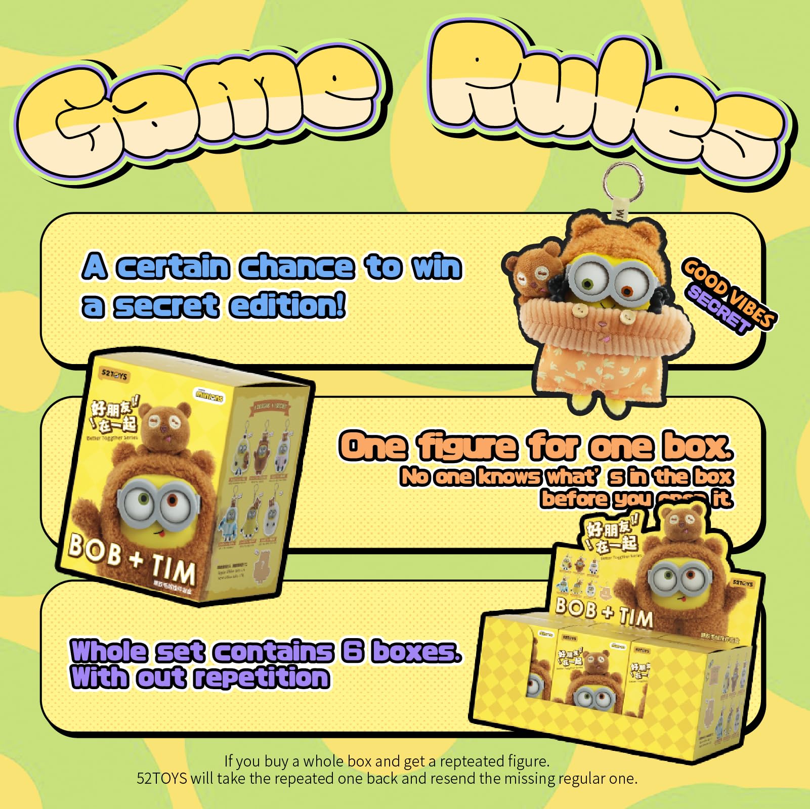 Amazon.com: 52TOYS Minions Bob & Tim – Best Buddies Forever Series
