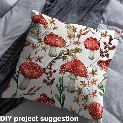 Miniatura 3 de Castle Fairy The Yard - Tapicería botánica de hongos Trippy para coser sillas, sofá, estilo rústico de granja, impermeable y proyectos de bricolaje