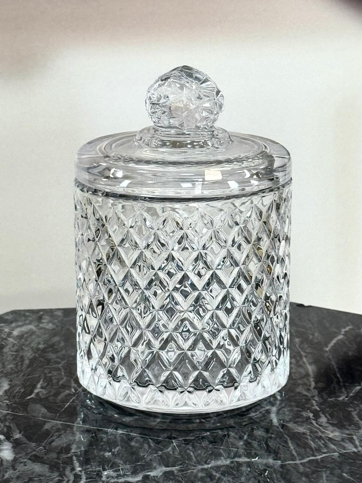 Deconox Lüx Kristal Büyük Cam Şekerlik & Cam Lokumluk, Kesme Cam Lüx Şekerlik 13cm*7.8cm - 06640