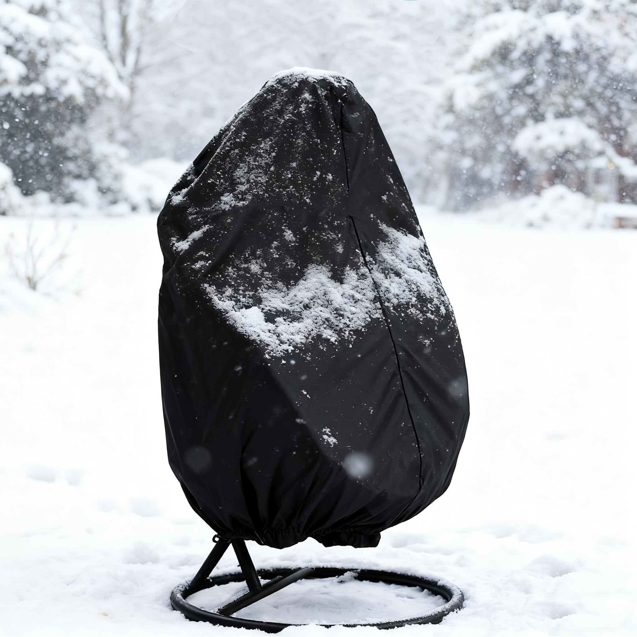 Goutime Anti-UV & Waterproof Egg Chair Cover, Heavy Duty 210D Oxford Hanging Chair Cover with Zipper for Outdoor Swing - 3