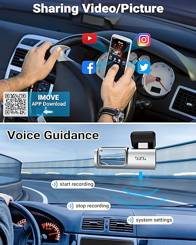 Miniatura 2 de Cámara de tablero frontal para automóviles, cámara 2K 2560P de 1.47 pulgadas, pantalla IPS de 1.47 pulgadas, WiFi integrado, mini tablero con visión