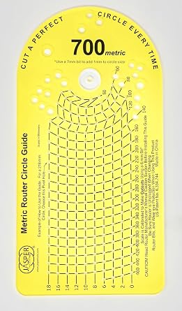 Jasper 700 Metric Circle Cutter Jig for Standard Plunge Routers Cuts Perfect Circles from 50mm to 406mm Kit Includes Calibration Disc & Pivot Pins
