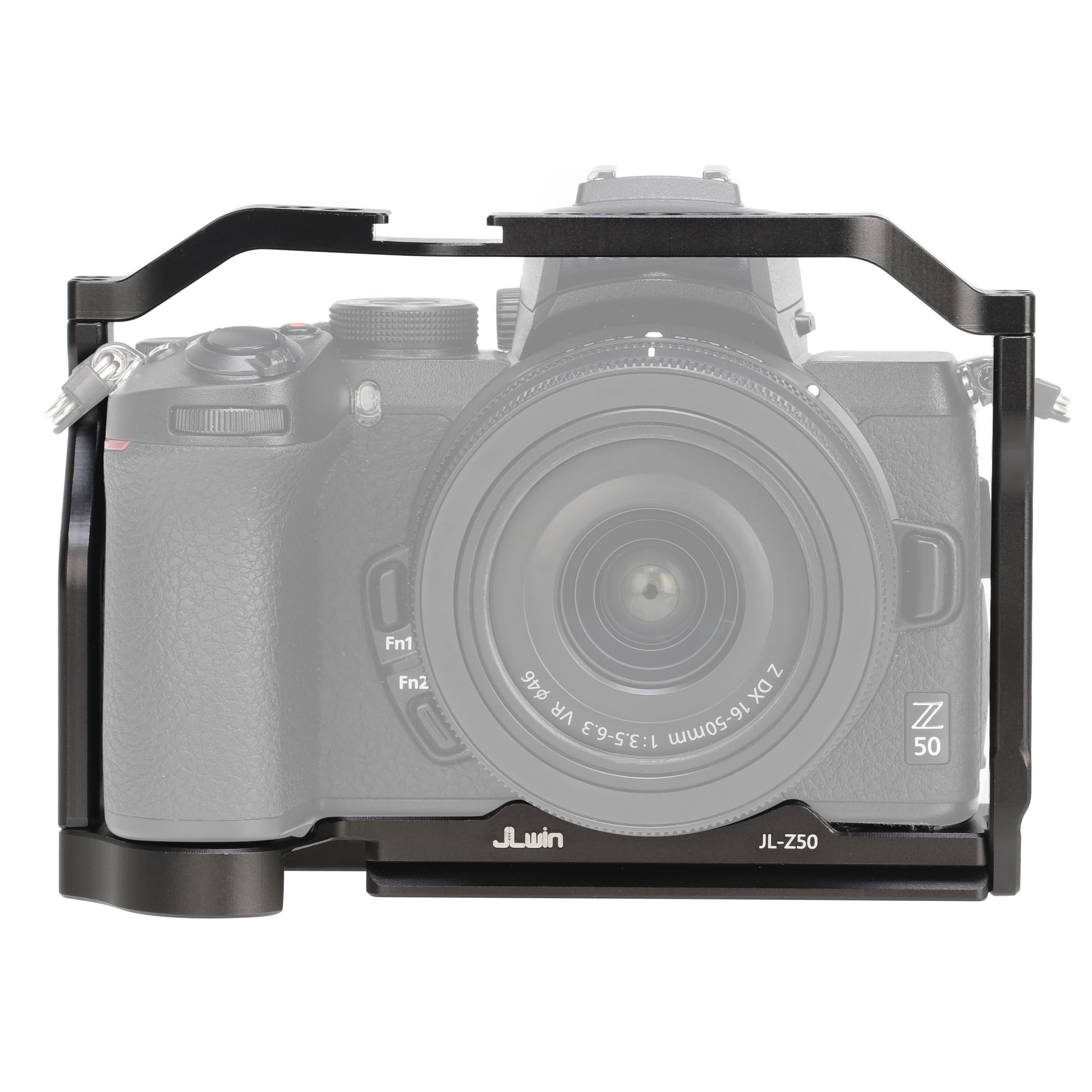 Hersmay Z50 Cage pour appareil photo avec poignée supérieure en aluminium pour Nikon Z50 avec libération rapide pour trépied Arca, griffe, rail NATO et trous de 6,35 mm et 9,5 mm