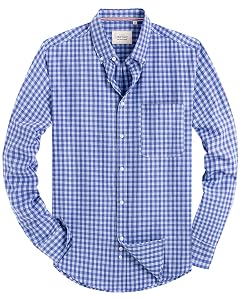 Alimens Gentle Mens Solid Oxford Shirt Long Sleeve Dress Shirt Work Casual Button Down Shirts with Pocket