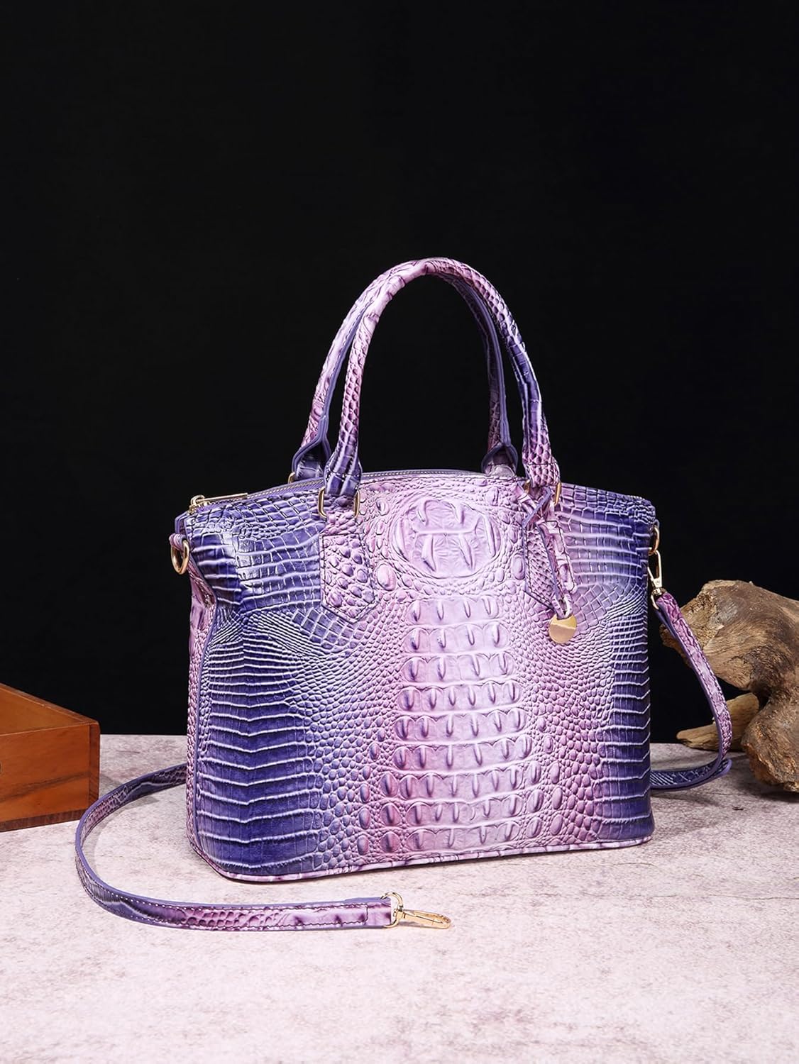 Makcr Joacbv Women Purse Satchel Bag Long Crossbody Classy Tote Bag Top Handle Vegan Leather Ladies Handbags Embossed Pattern