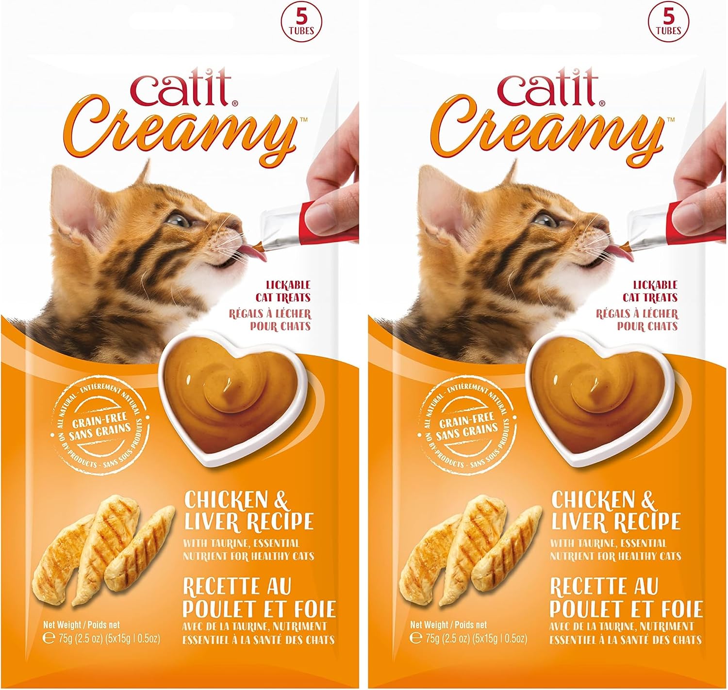 Catit Creamy Lickable Cat Treat, Chicken & Liver, 10 Pack