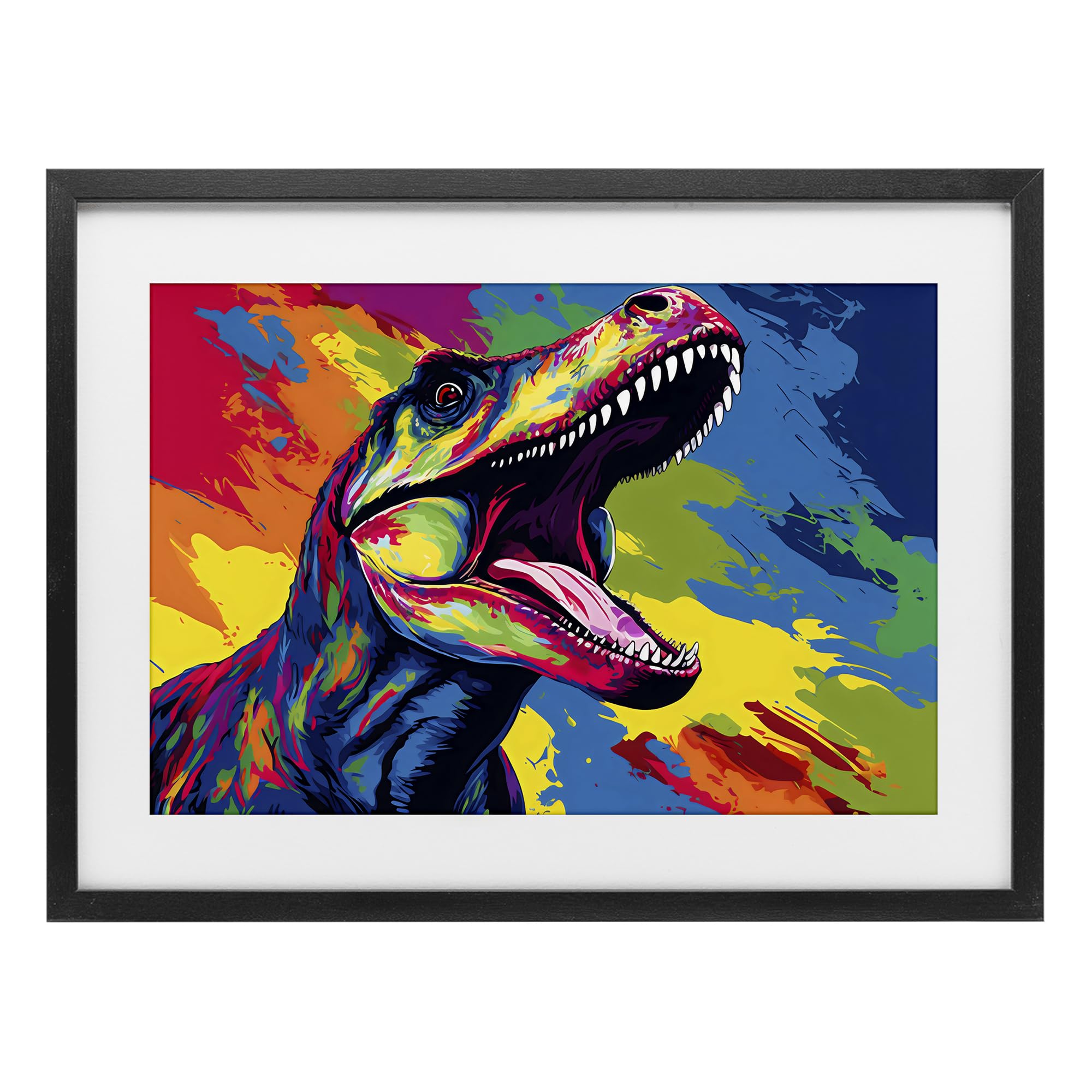Dinosaure aux couleurs vives art mural pour dynamiser la décoration d'une chambre d'enfant
