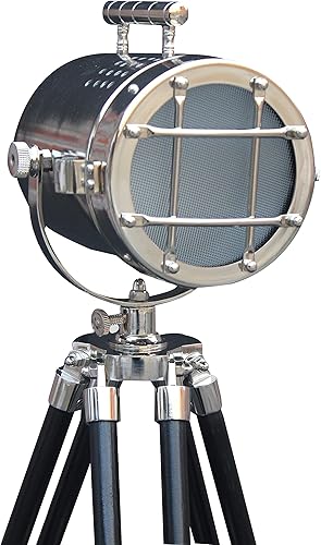 Miniatura 7 de Trípode antiguo estilo vintage modelo de búsqueda lámparas de trípode de madera focos LED marinos