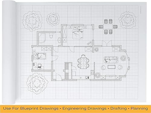 Miniatura 6 de MPC Brands Cuadrille - Papel cuadriculado para planos y gráficos (1 paquete de 8 12 x 11), color blanco