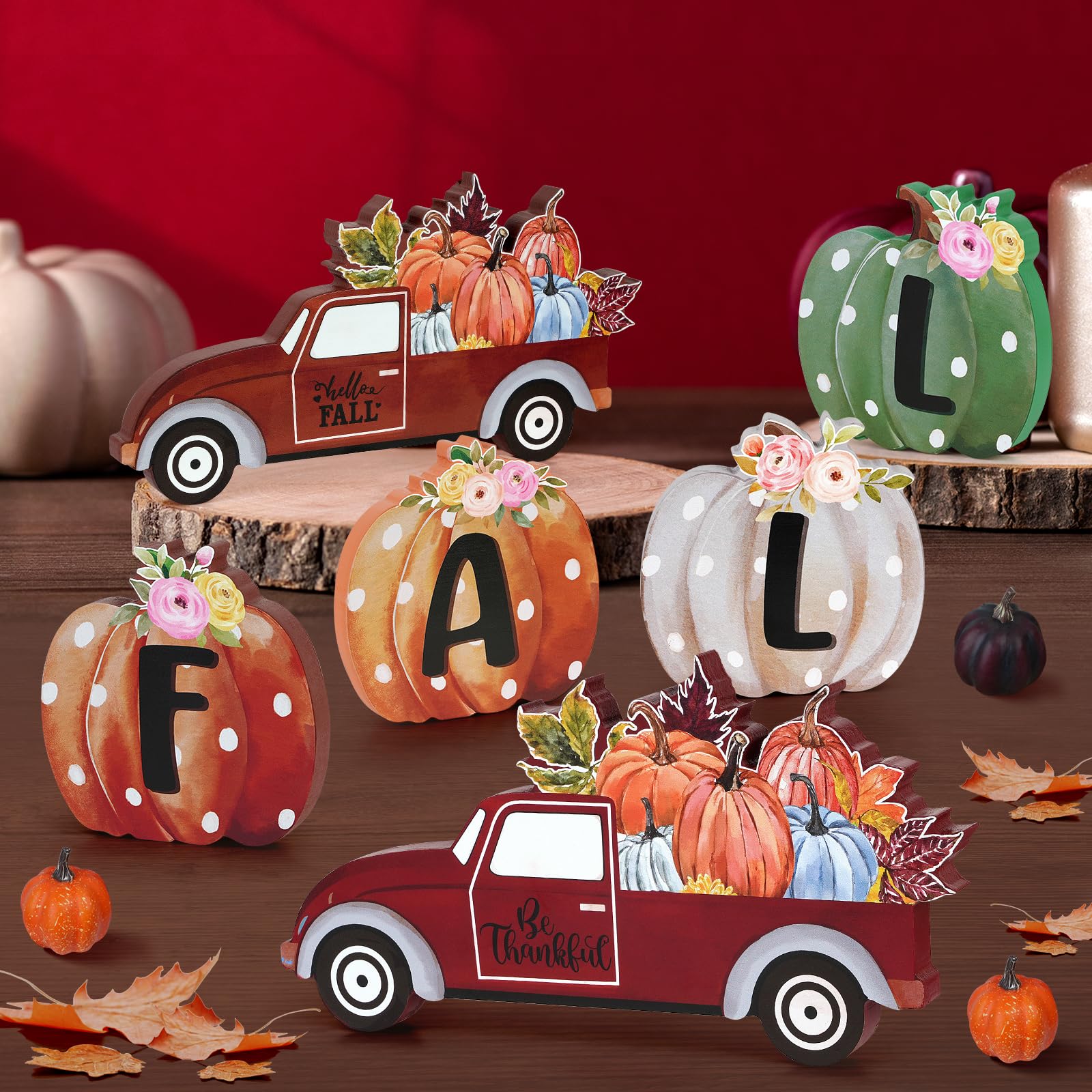 Photo 1 of **non refundable bundle****
6Pcs Fall Decorations for Home,Hello Fall Sign Wooden Pumpkin Truck Maple Tabletop Thanksgiving Tiered Tray Centerpieces Decor for Fall Autumn Harvest Thanksgiving Farmhouse Office Coffee Bar Decor (2 Pack)