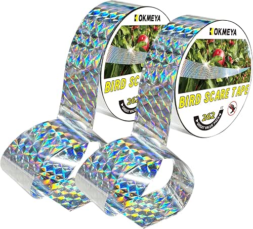 Bird Scare Tapes 262FT Reflective Flash Tape for Birds, Bird