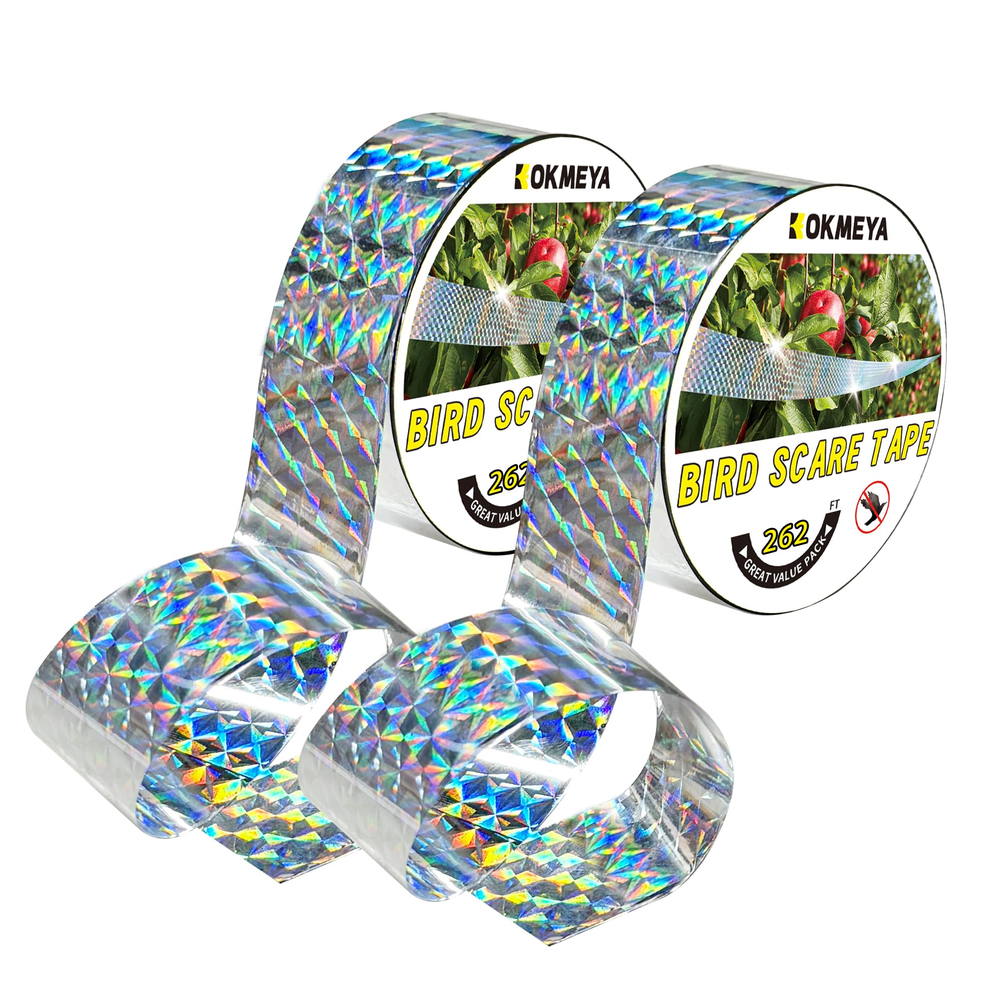 Cintas para Espantar Pájaros 80 m de Cinta Reflejante para Aves, Dispositivo para Asustar Pájaros Cinta de Doble Cara para Asustar a los Pájaros para Casa, Jardín, Patio, Huerto, Exterior