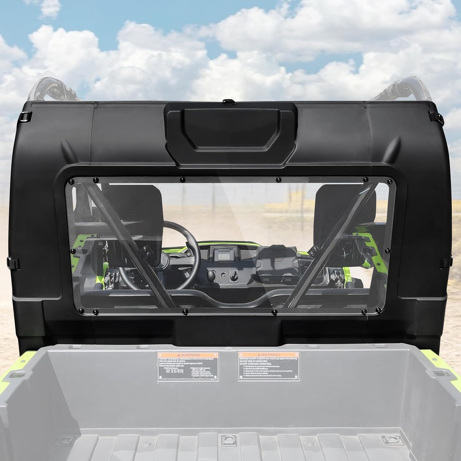 Rear Windshield for Honda Pioneer 520 2021-2025 / Pioneer 500 2015-2023 Accessories, Full Edge Coverage Rear Window Back Windscreen