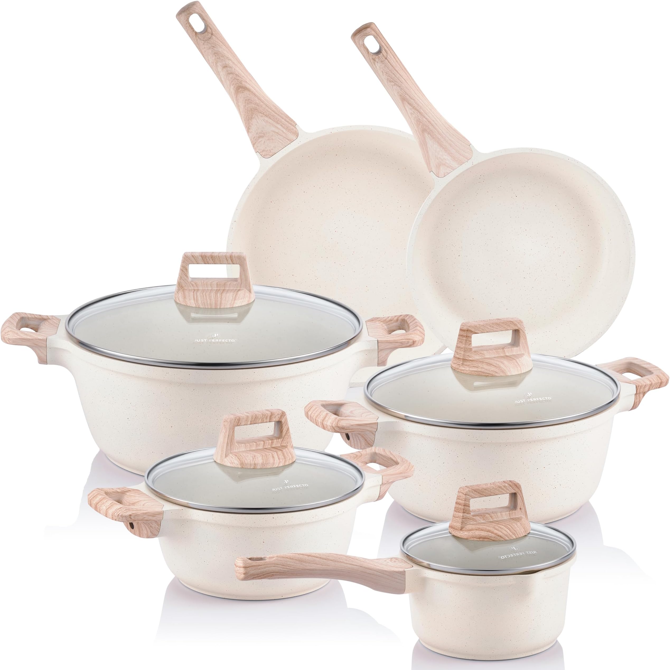 Kitchen Academy Lot de 12 casseroles avec revêtement antiadhésif Avec
