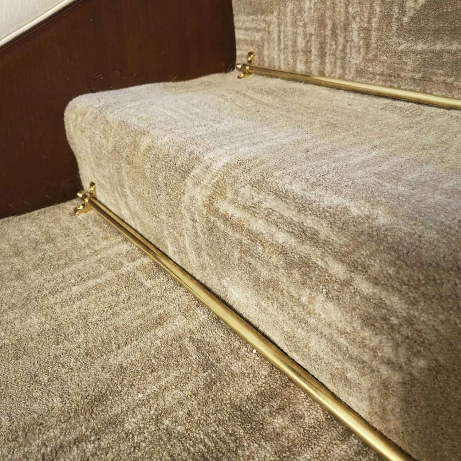 Bright Tubular Stair Carpet Rods for Staircases, Brass Stair Rods for Carpet Runners, Stairway Safety Stair Runner Rods for Indoor(36in(90cm))