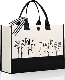 Mama Bag, Mom Birthday Gifts Tote Bag, Hospital Bag for Mom, Mom to Be, New Mom Bag for Travel, Beach, Shopping, Mama Gifts from Daughter Son, Mothers Day, Christmas Gifts for Mom