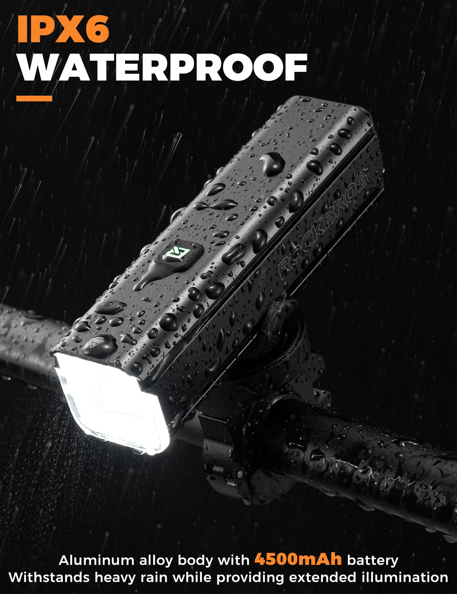 ROCKBROS Luce Bicicletta Anteriore LED 1000 Lumen, Luci Bici Fanale Ricaricabile 4800 mAh 5 modalità di Illuminazione, per MTB e Bici da Strada