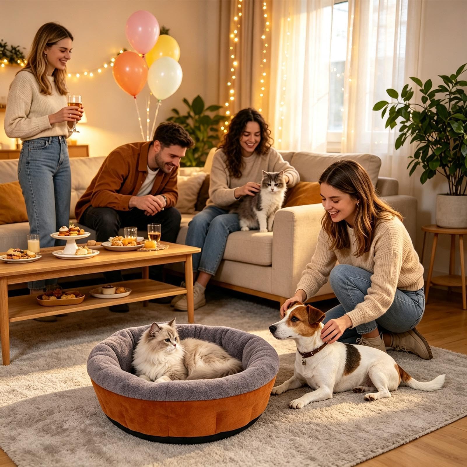 Cuccia riscaldata per gatti con temperatura regolabile, rimovibile e lavabile | Cuccia riscaldata per gatti, cuccioli, cani, casa, soggiorno, camera da letto