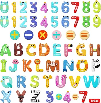Cocurb 52 Pcs Magnetic Letters &Numbers Fridge Magnets, Colorful