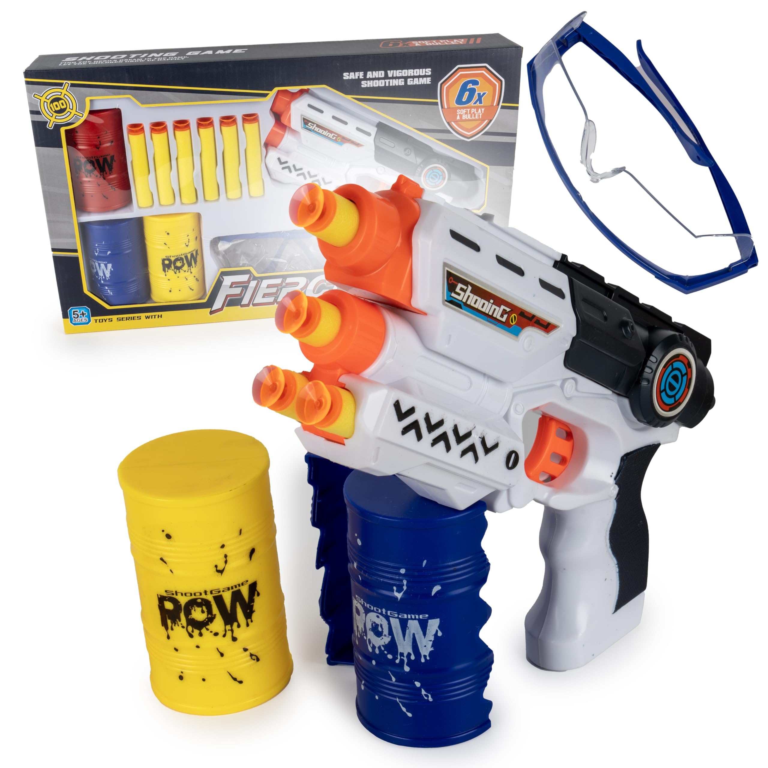 Bambibo Soft Bullet Realistic Toy Gun For Kids - 11 Pieces, Soft Bullet Toy Gun | Toy Guns For Boys That Look Real | Cool Toy Guns With Protective Glass | Toys Guns Realistic