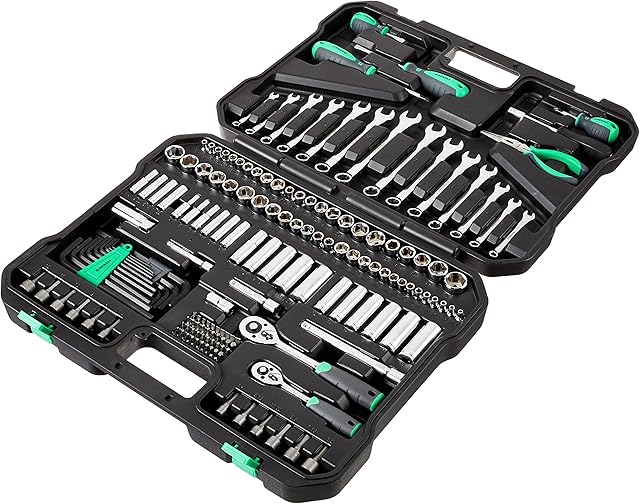 Amazon Brand  Denali 200-Piece All-Purpose Tool Kit and Socket Set with Carrying Case