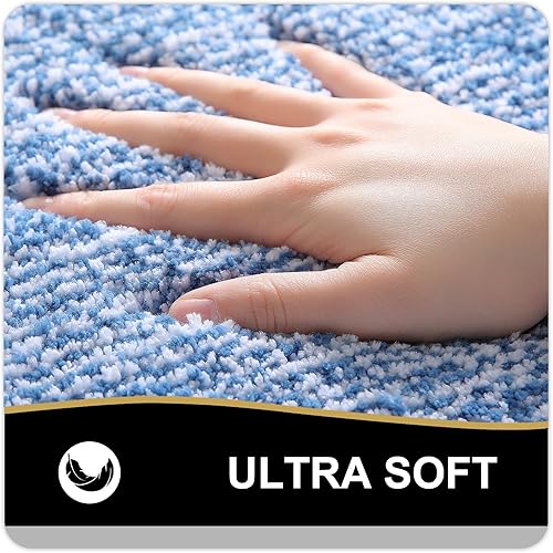 Miniatura 3 de OLANLY Alfombras de baño 24x16, tapete de baño de microfibra extra suave y absorbente, antideslizante, lavable a máquina, alfombra de baño esponjosa