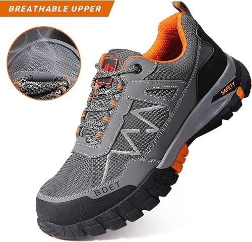 Miniatura 3 de BDETIBAYE Steel Toe Sneakers Comfortable Safety Shoes for Men Steel Toe Shoes for Women Non Slip Construction Work Shoes