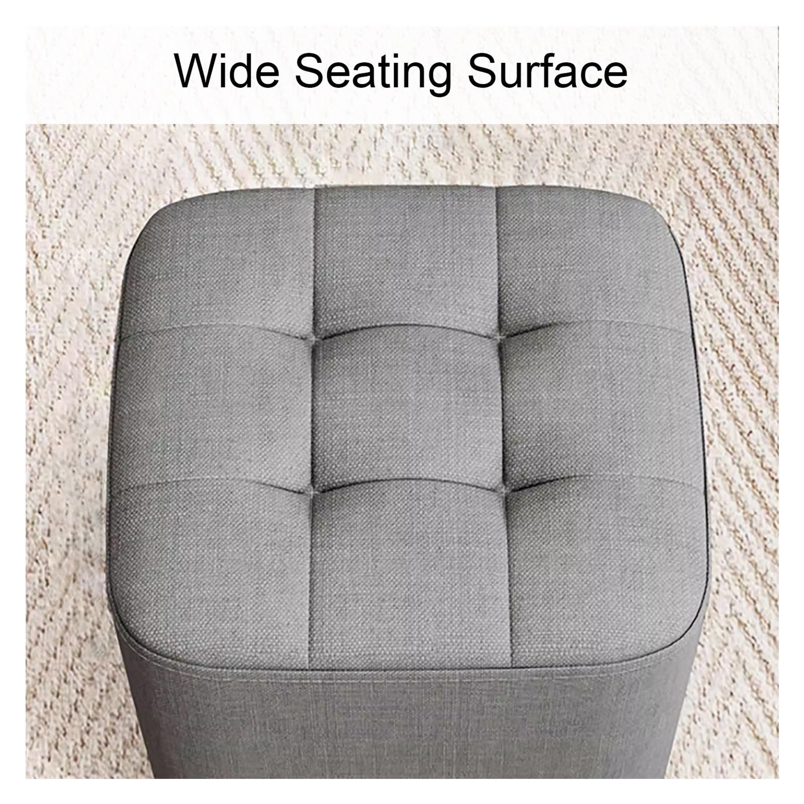 Z Wygodnymi Podnóżkami Seat Home, Kwadratowy Podnóżek Lniany, Podnóżek w Kształcie Pufy, Kompaktowy, do Salonu I Sypialni(Gray,Small)