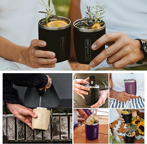 Miniatura 9 de BrüMate Rocks - Vaso de cóctel y whisky de 12 onzas, 100% a prueba de fugas, de acero inoxidable al vacío de doble pared, inastillable, para