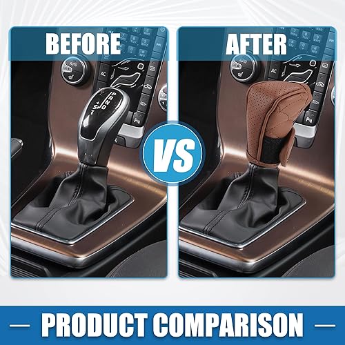 Miniatura 3 de Funda para pomo de palanca de cambios de automóvil con diseño transpirable, cubierta universal para palanca de cambios interior del vehículo,