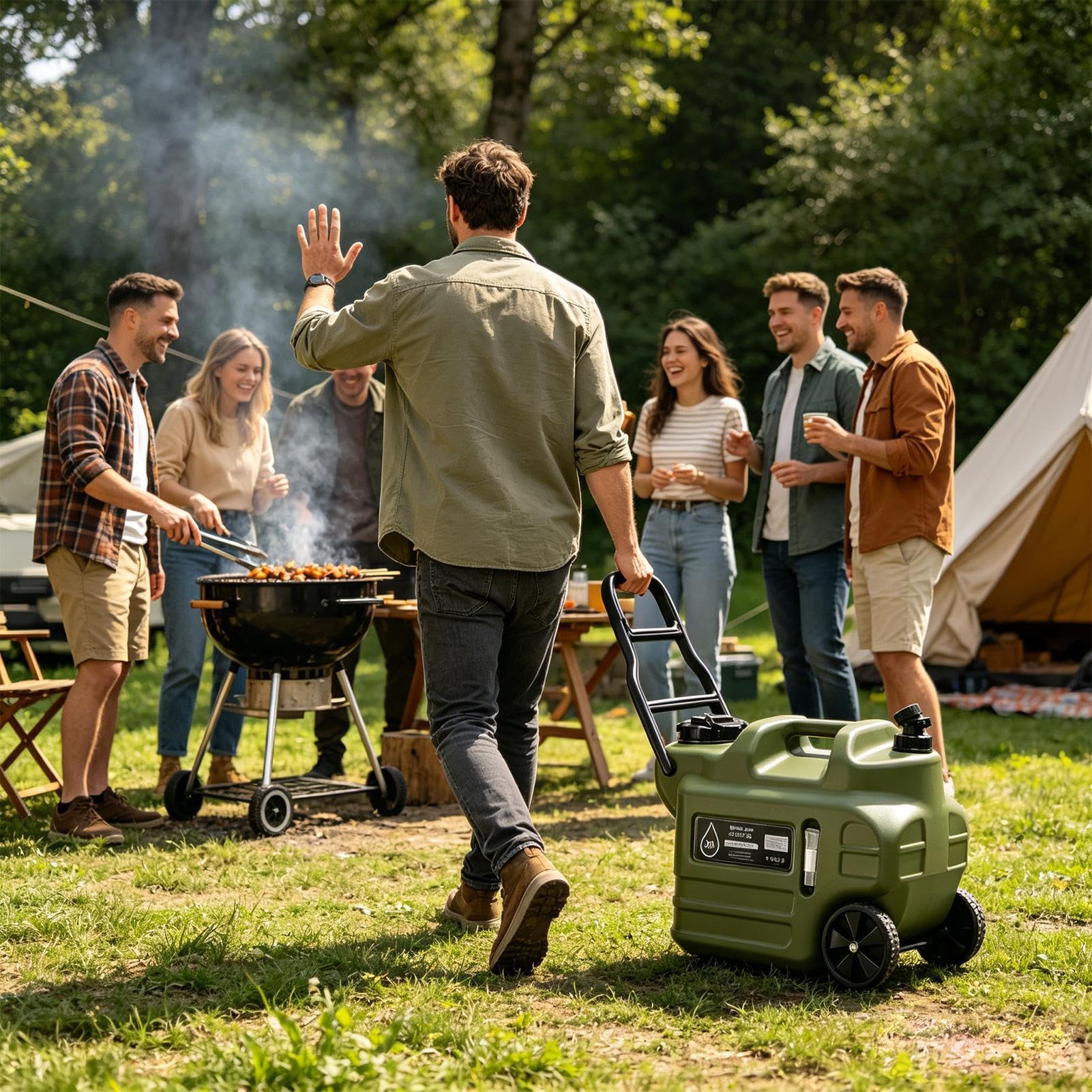 Camping Wasserkanister 28L Auslaufsicherer Tragbarer Tank Mit Zapfhahn | Großer Wasserbehälter für Picknick, Auto, Wandern, Survival, Wohnmobil, Zuhause, Bauernhof
