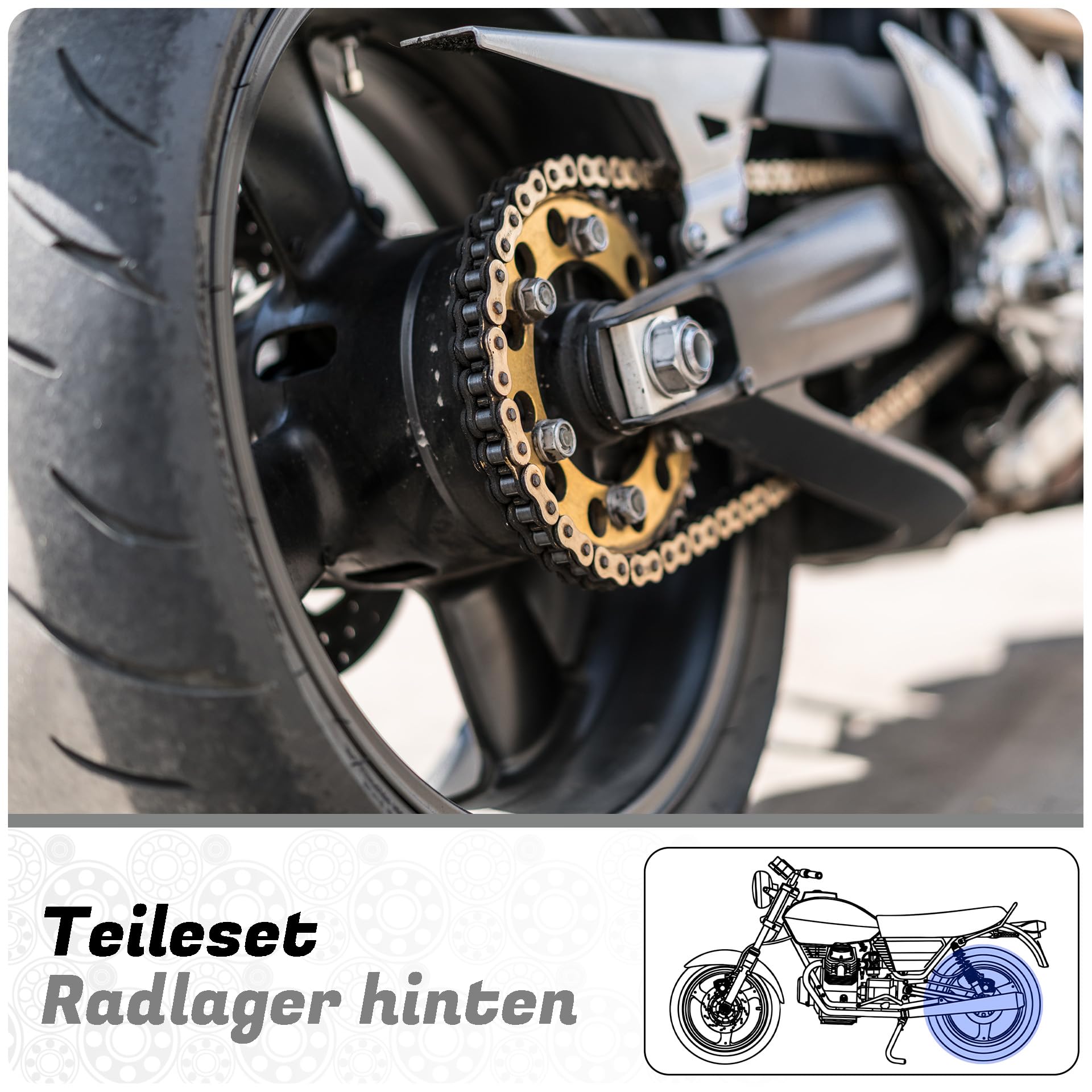Parts and Parts Rear Wheel Bearing Compatible with Sachs ZX