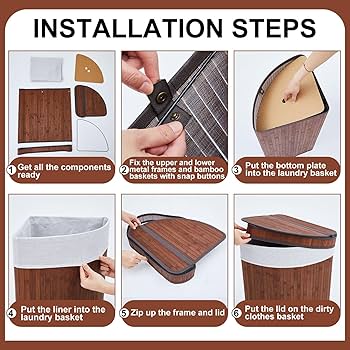 Love&greenです。 Amazon.com: Gueevin Corner Laundry Hamper with Lid and 2