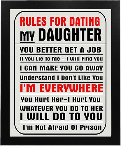 Miniatura 6 de 'Rules For Dating My Daughter' Wall Art Print - 8x10" Funny Sign Print Ideal for Home Wall Decor, Man Cave Decor, Garage Decor & Bar Decoration. Fun