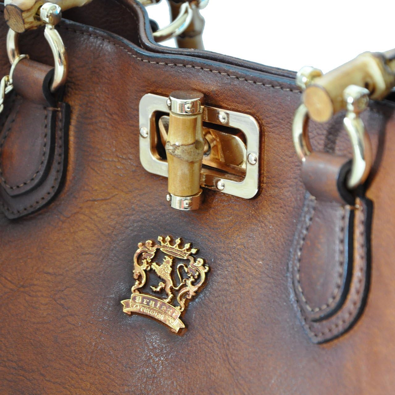Pratesi Leather Bag for Women Versilia Bruce Handbag in cow leather Made in Italy