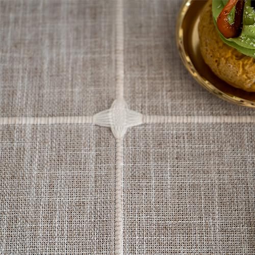 Miniatura 10 de Gernaice Mantel pequeño bordado rústico con borlas, cuadrado, a prueba de polvo, para cocina, comedor, picnic, fiesta, decoración del hogar