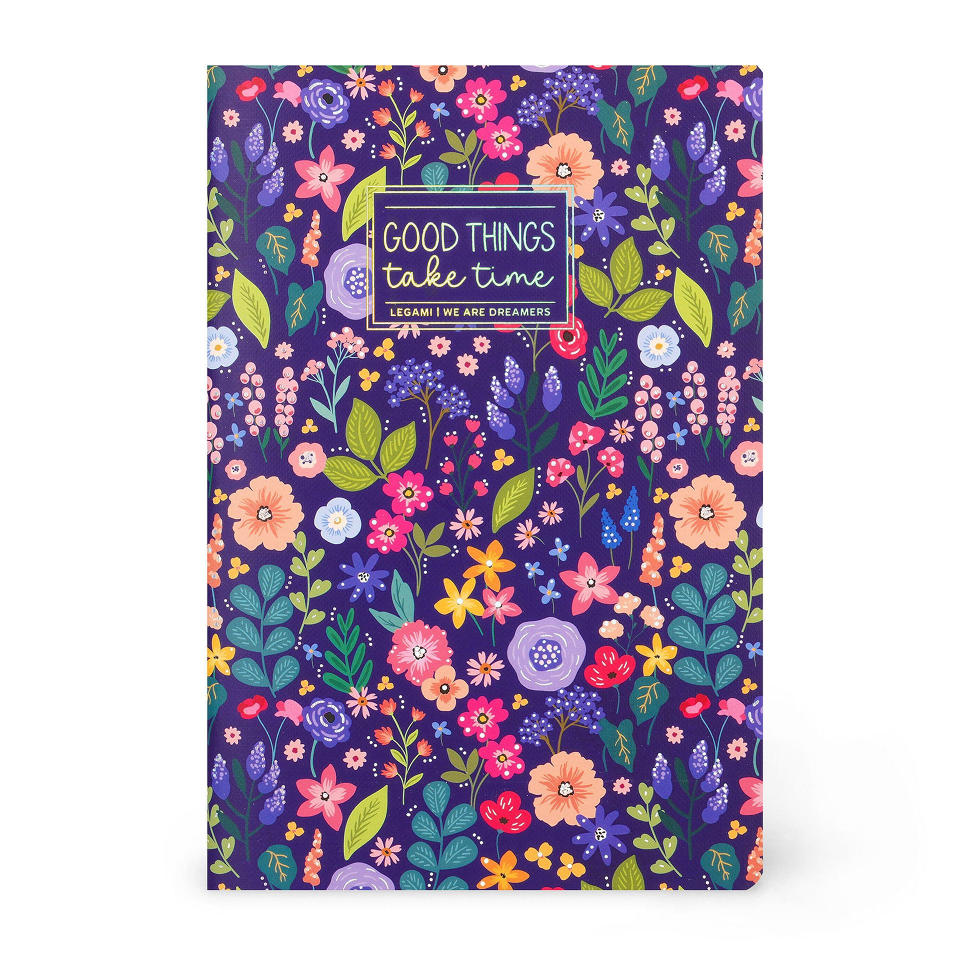 Legami - 7 mm Lined Notebook, Flowers, B5, Large, FSC Certified Paper, 100 Pages, Singer Stitched Binding, 18.5 x 25 cm