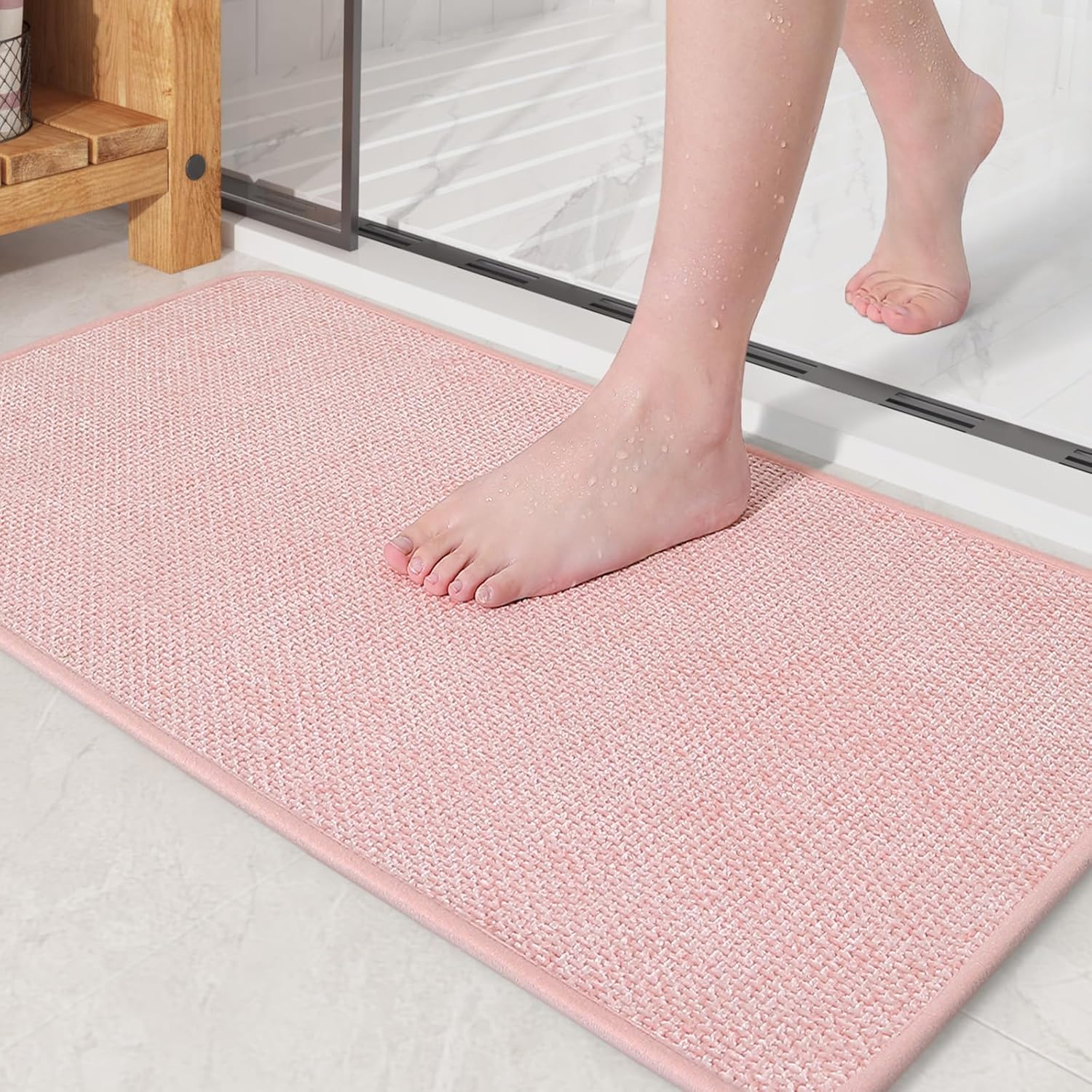 Color&Geometry Bath Mat, 16"x24" Bath Mat Non Slip, Absorbent Machine